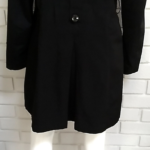 Liz Claiborne Black Trench Coat Jacket. Size Small - Picture 9 of 13
